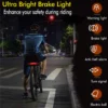 Usb-oplaadbare-led-fiets-achterlamp-remsensor-richtingaanwijzers-alarm - Image 2